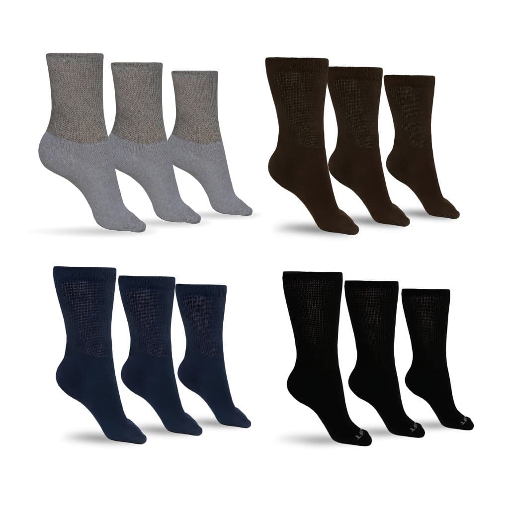 Men's Cotton Diabetic Crew Socks (Assorted) – product view 2