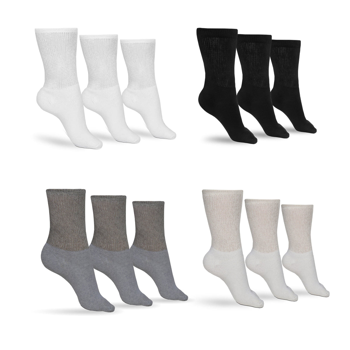 Women's Cotton Diabetic Crew Socks (Assorted) – product view 6