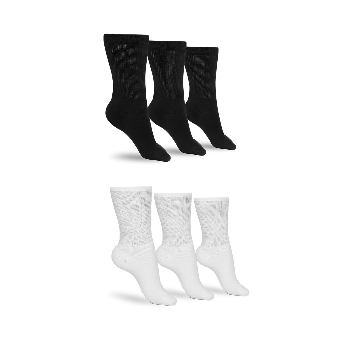 Women's Cotton Diabetic Crew Socks (Assorted) – product view 3