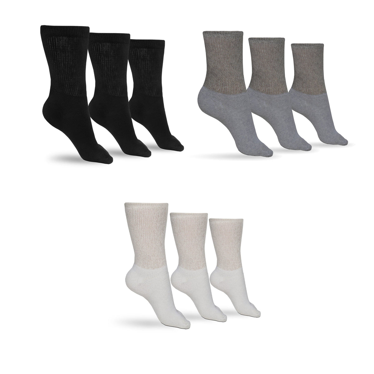Men's Cotton Diabetic Crew Socks (Assorted) – product view 5