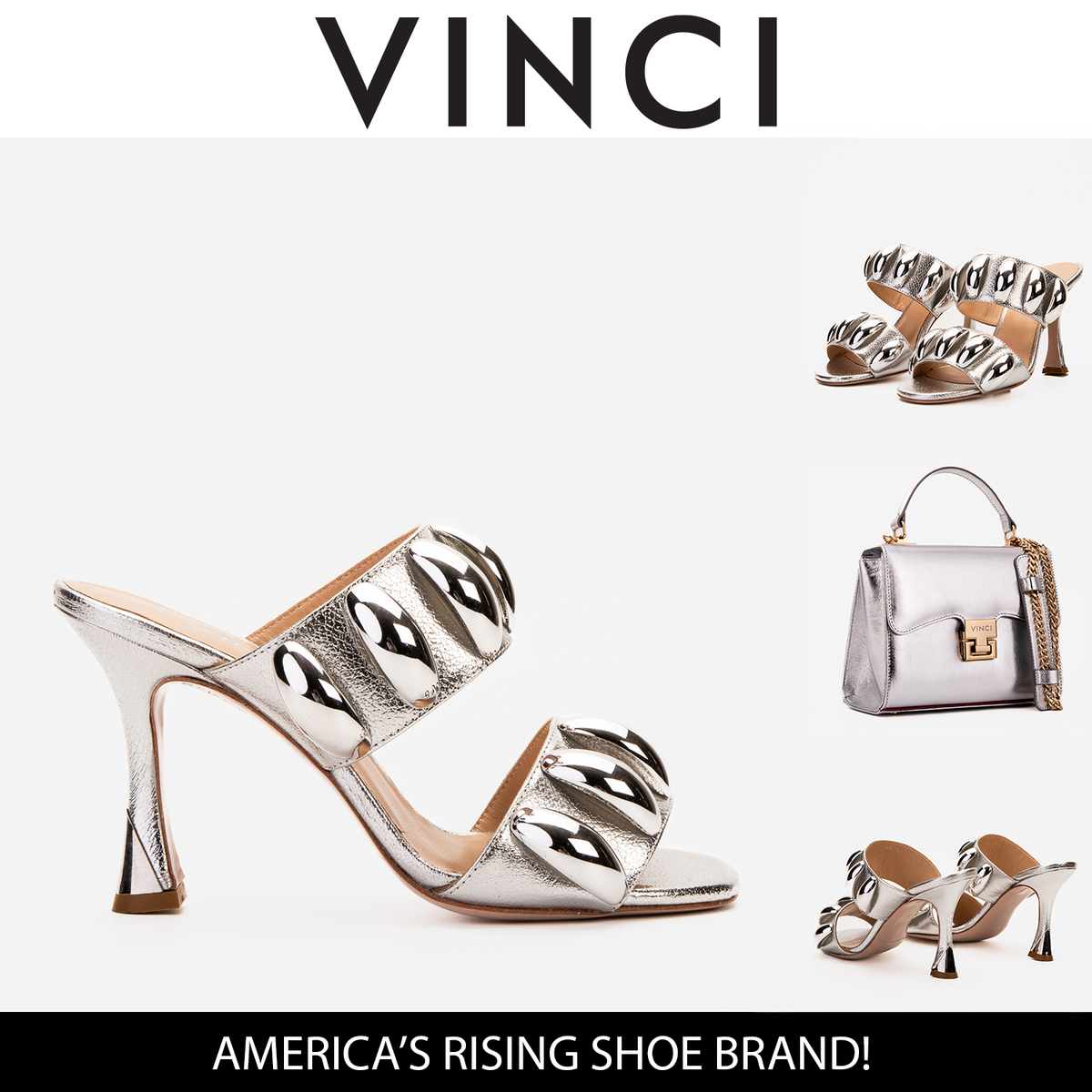 Vinci Leather The Eclipse Silver Leather Women Sandal – product view 8