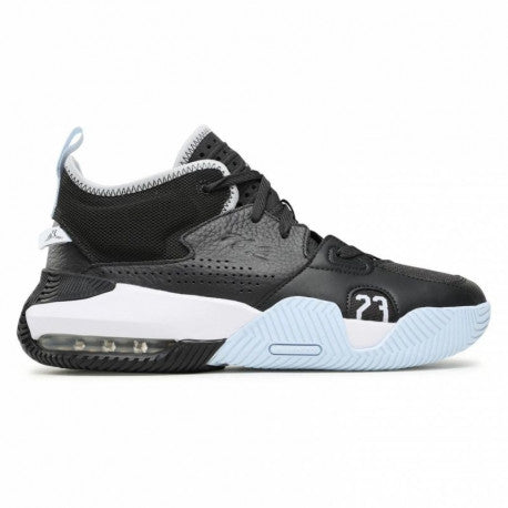 Air Jordan Stay Loyal 2 Men's Basketball Shoes — Off Noir/Blue Tint/White Leather Low-Top