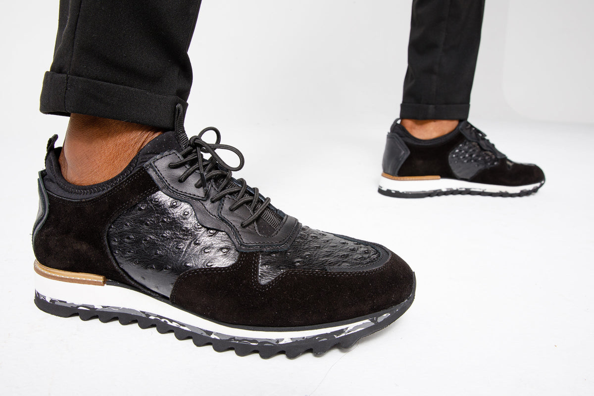 Vinci Leather The Sopez Black Leather Men Sneaker – product view 7