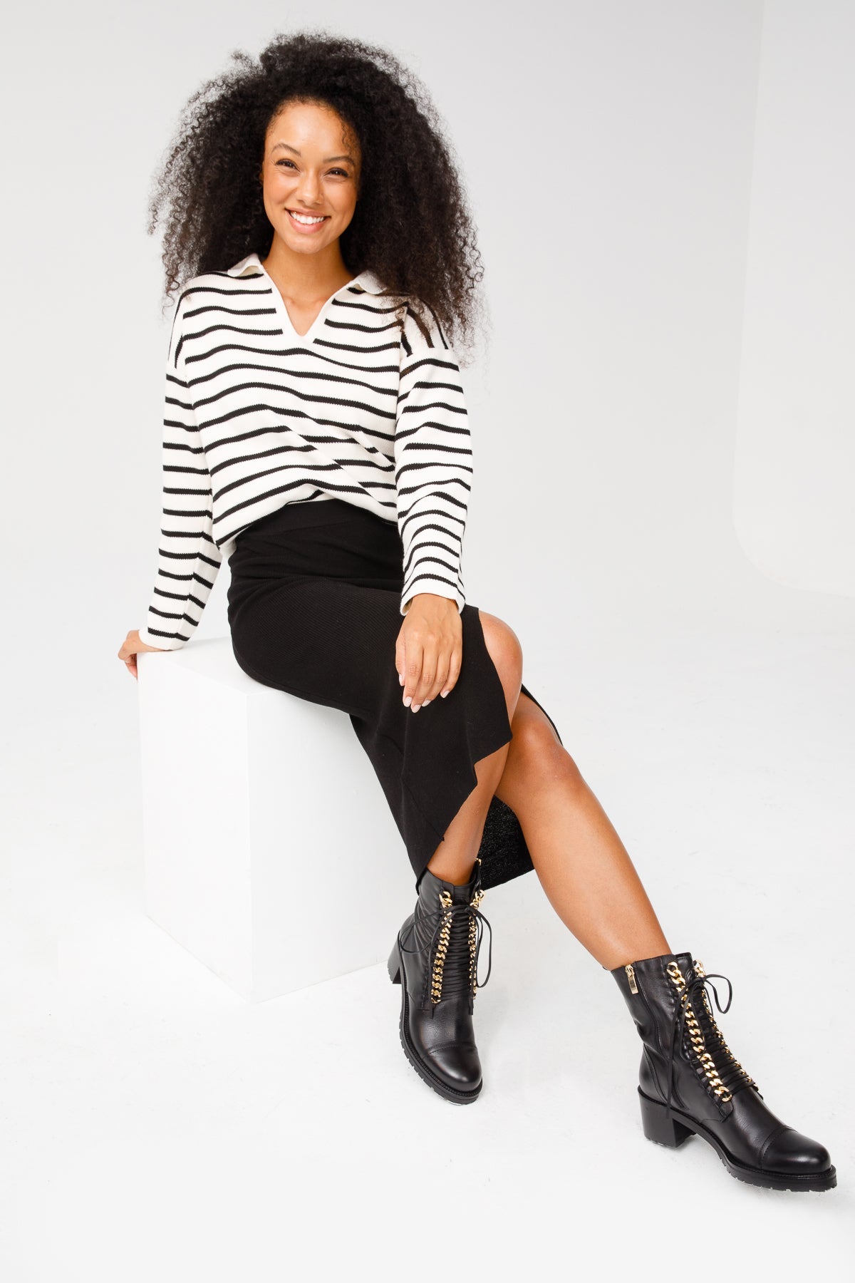 Vinci Leather The Tuna Black Leather Mid Calf Women Boot – product view 16