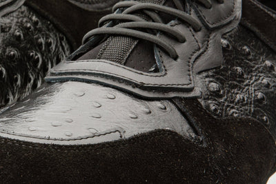 The Sopez Black Leather Men Sneaker