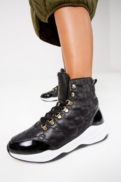 The Cambridge Black Quilted Leather Ankle Women Boot Final Sale!