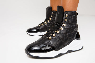 The Cambridge Black Quilted Leather Ankle Women Boot Final Sale!