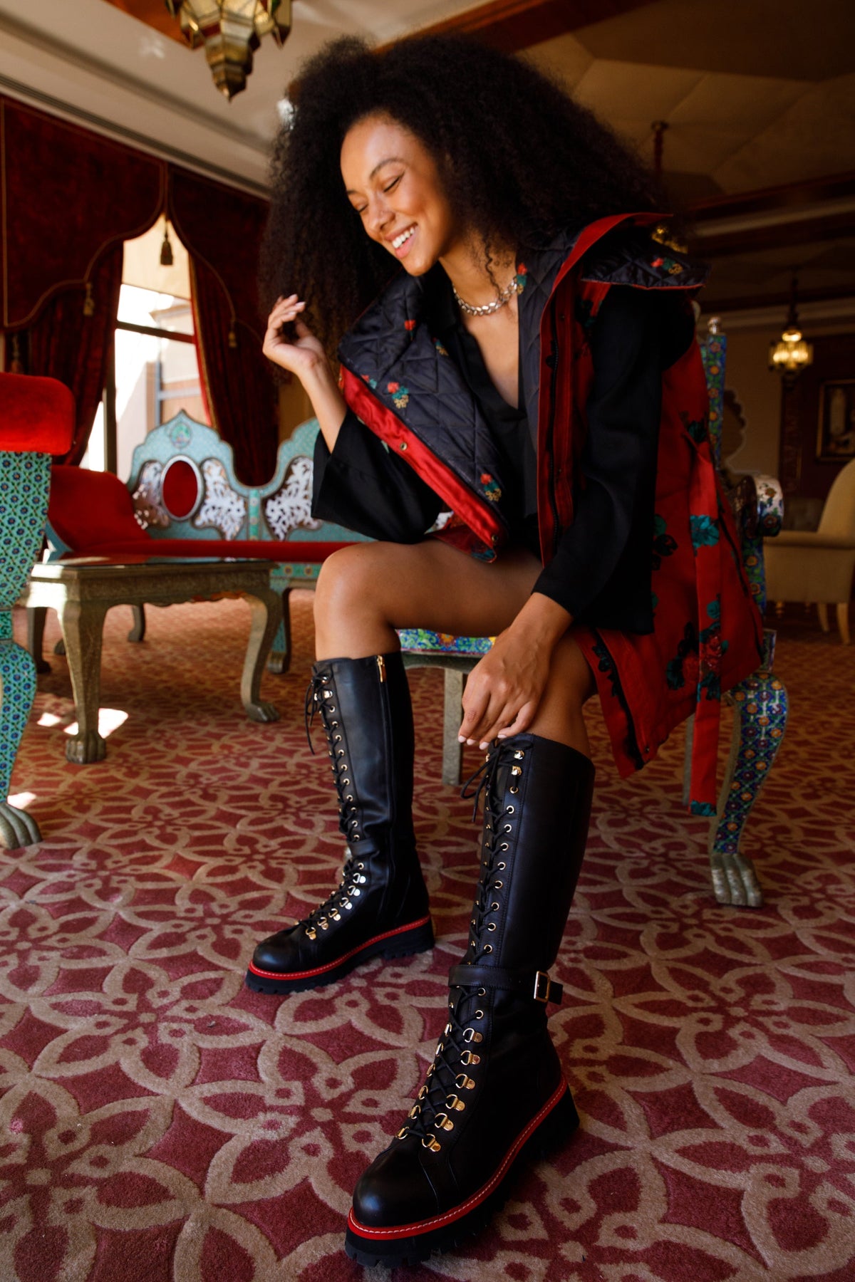 Vinci Leather The Istinye Black Leather Knee High Lace-Up Women Boot Limited Edition – product view 17