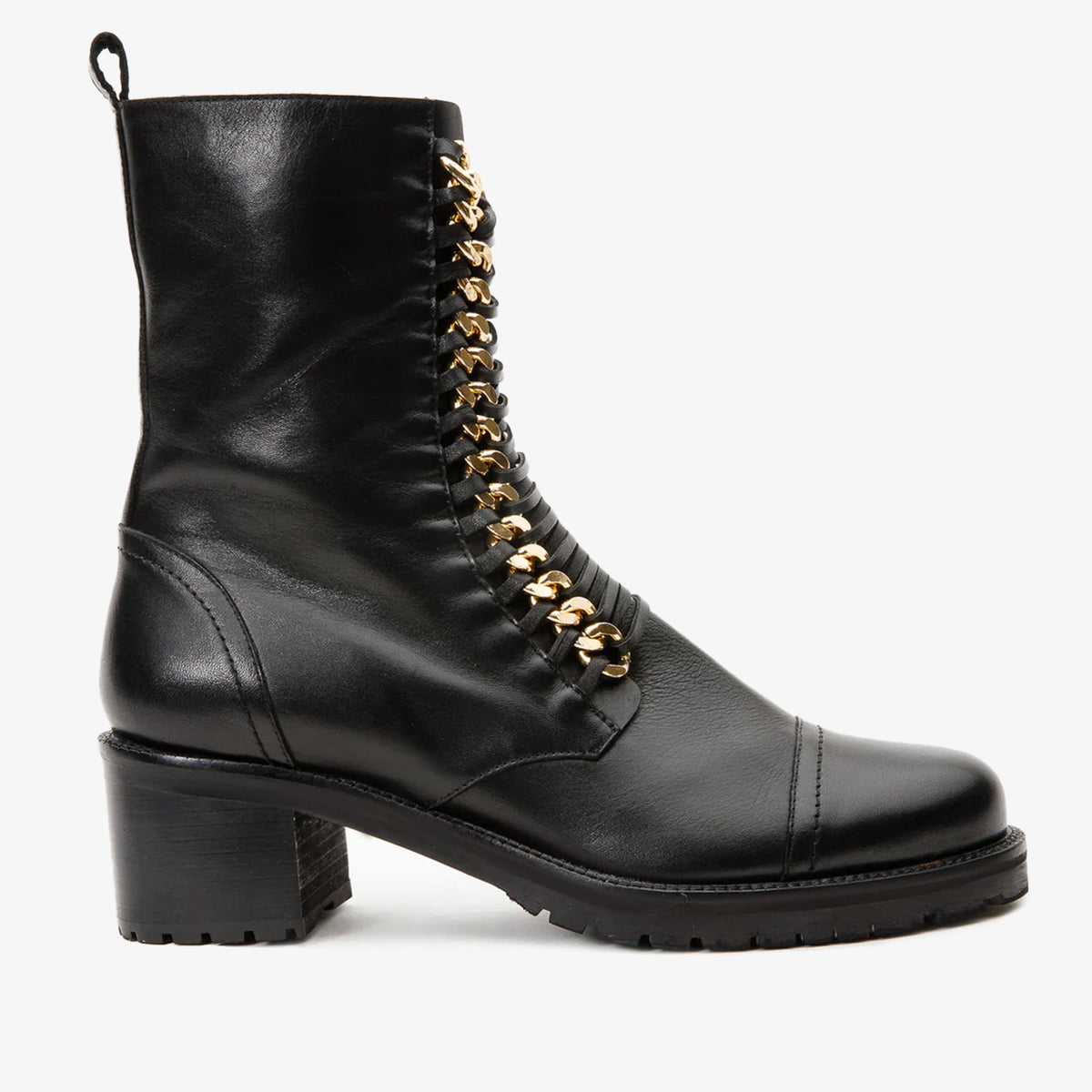 Vinci Leather The Tuna Black Leather Mid Calf Women Boot – product view 1