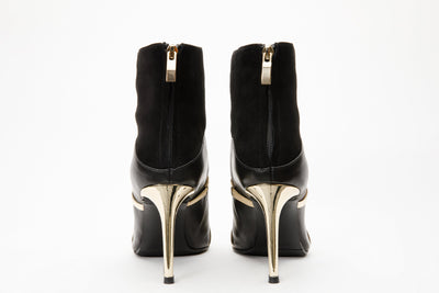 The Manila Black Leather Ankle Women Boot