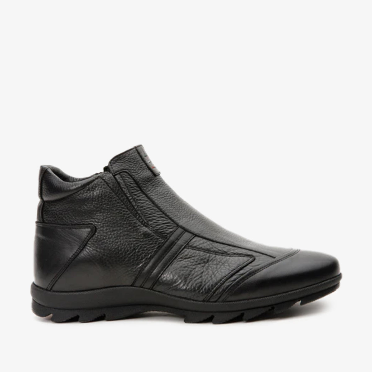Vinci Leather The Montreal Black Leather Casual Zip-Up Ankle Men Boot – product view 1
