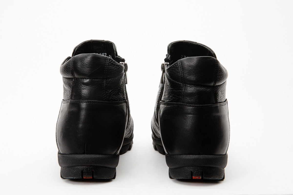 Vinci Leather The Montreal Black Leather Casual Zip-Up Ankle Men Boot – product view 4