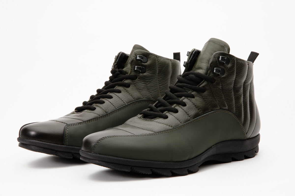 Vinci Leather The Merter Green Leather Casual Lace-Up Men Boot Final Sale! – product view 3