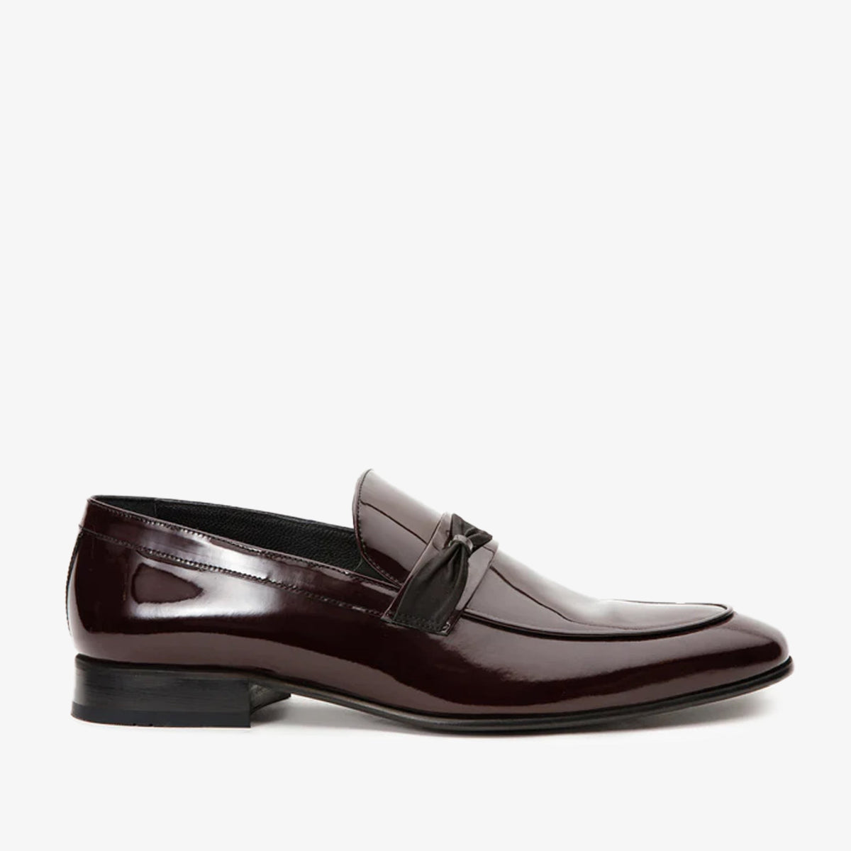Vinci Leather The Dodoma Burgundy Patent Leather Loafer Men Shoe – product view 1