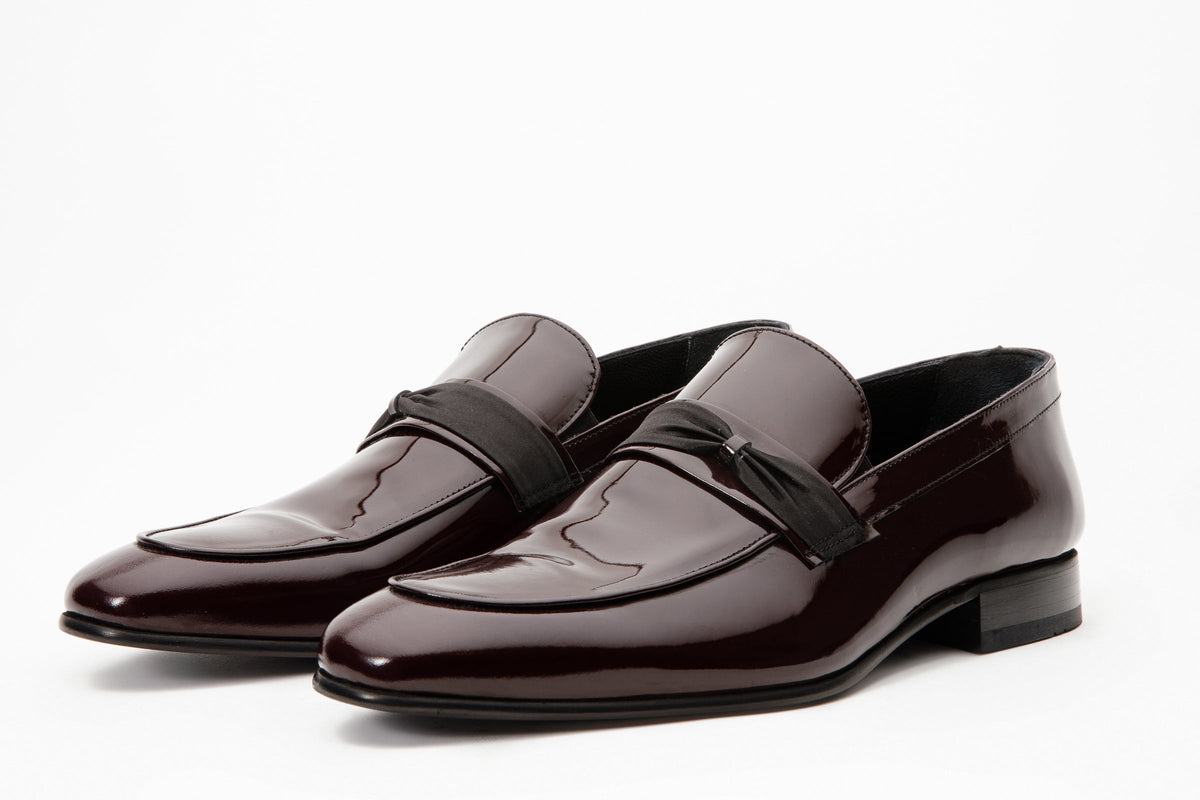 Vinci Leather The Dodoma Burgundy Patent Leather Loafer Men Shoe – product view 4