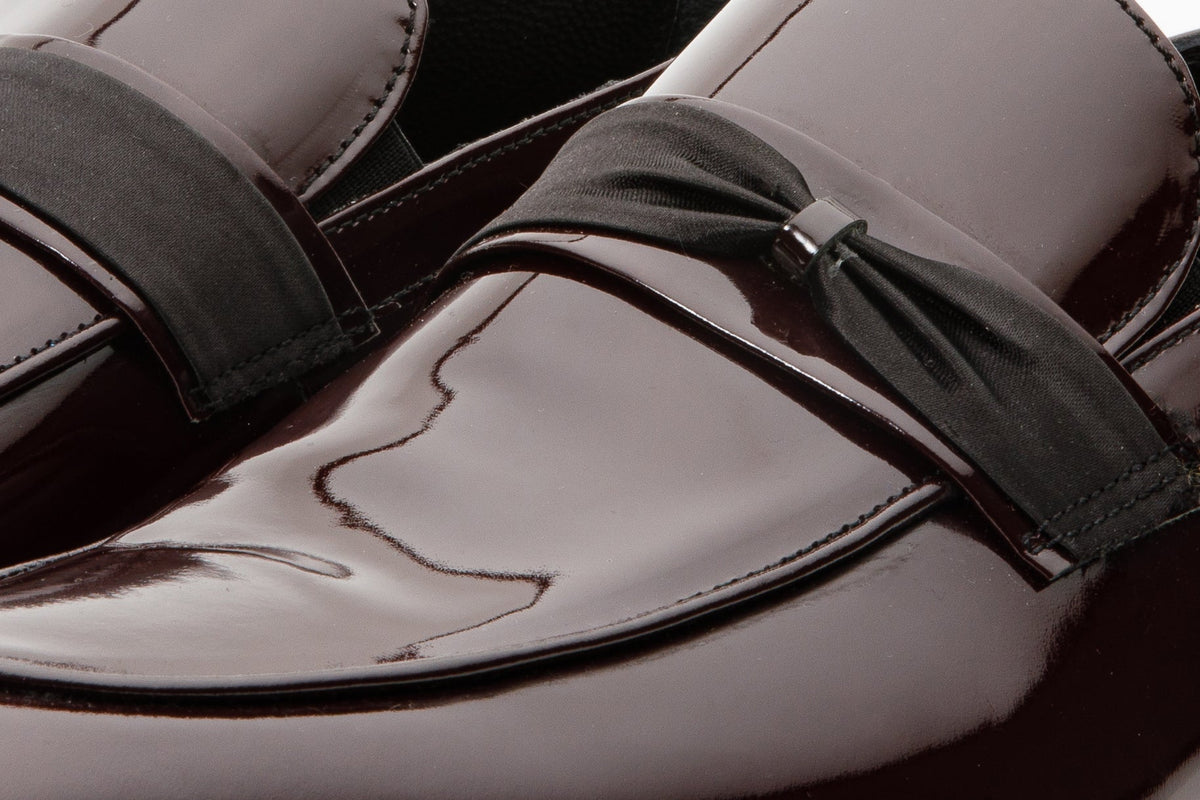 Vinci Leather The Dodoma Burgundy Patent Leather Loafer Men Shoe – product view 6