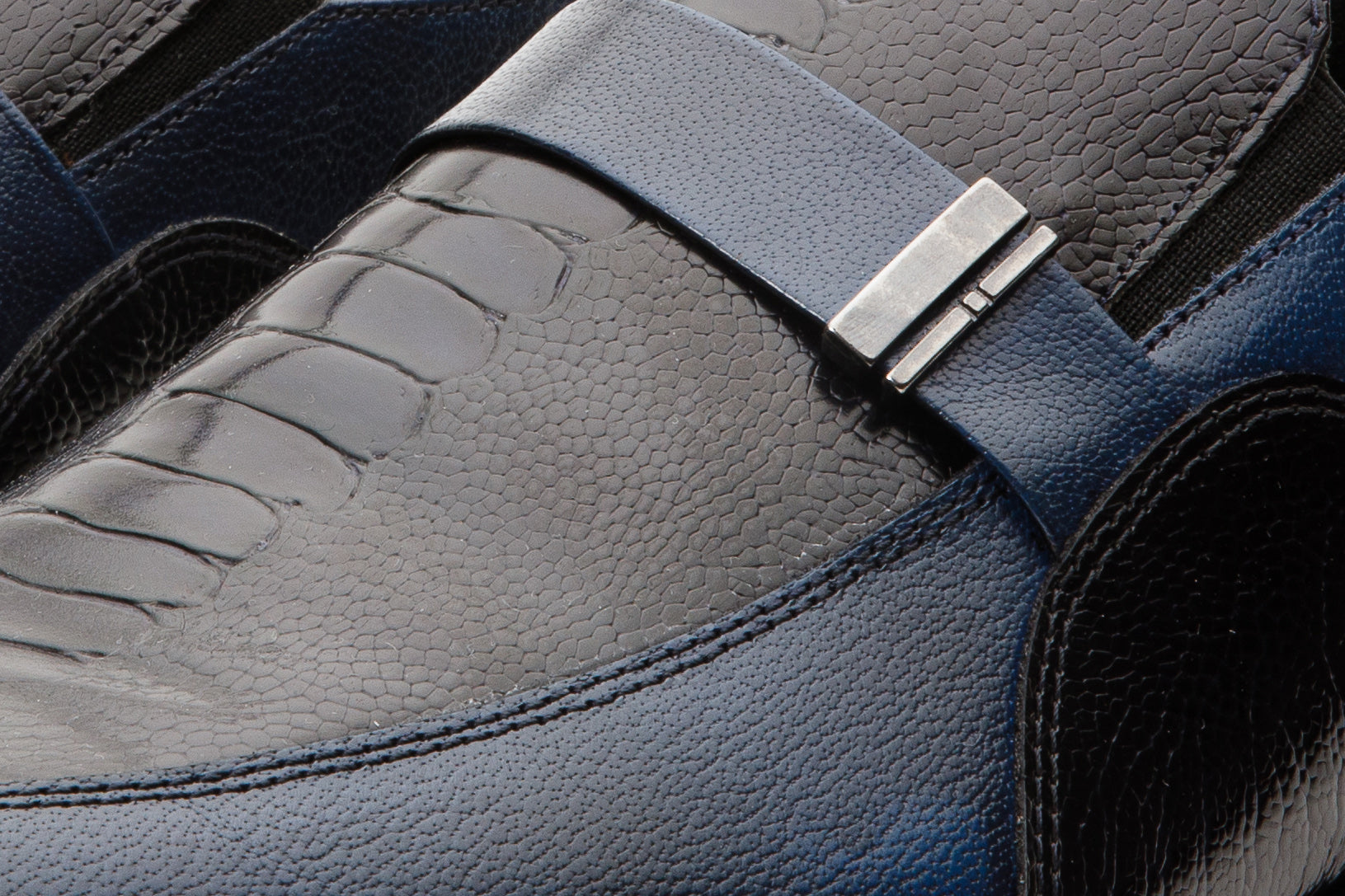 The Kazablanka Navy Leather Bit Loafer Men  Shoe