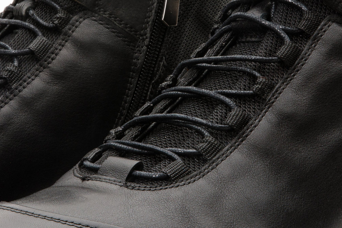 Vinci Leather The Houston Leather Black Lace-Up Casual Men Boot with a Zipper – product view 5