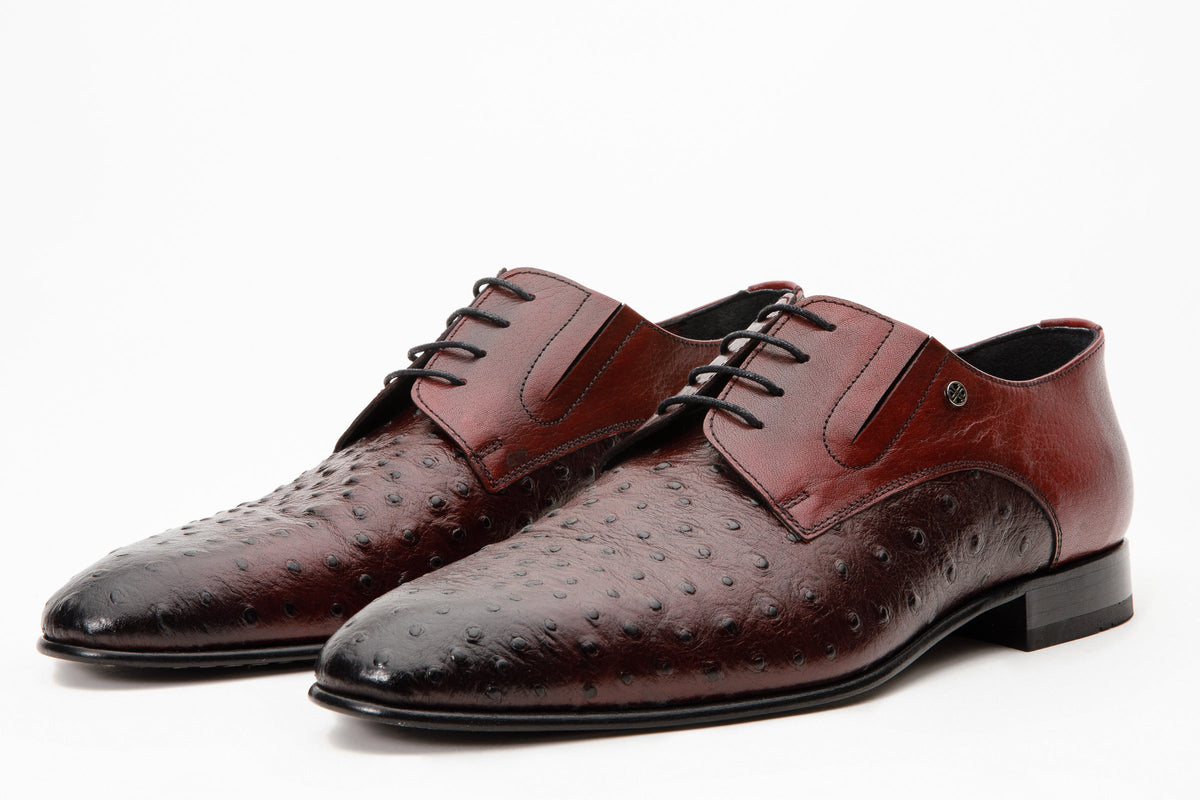 Vinci Leather The Porto Alegre Burgundy Leather Derby Men Shoe – product view 3