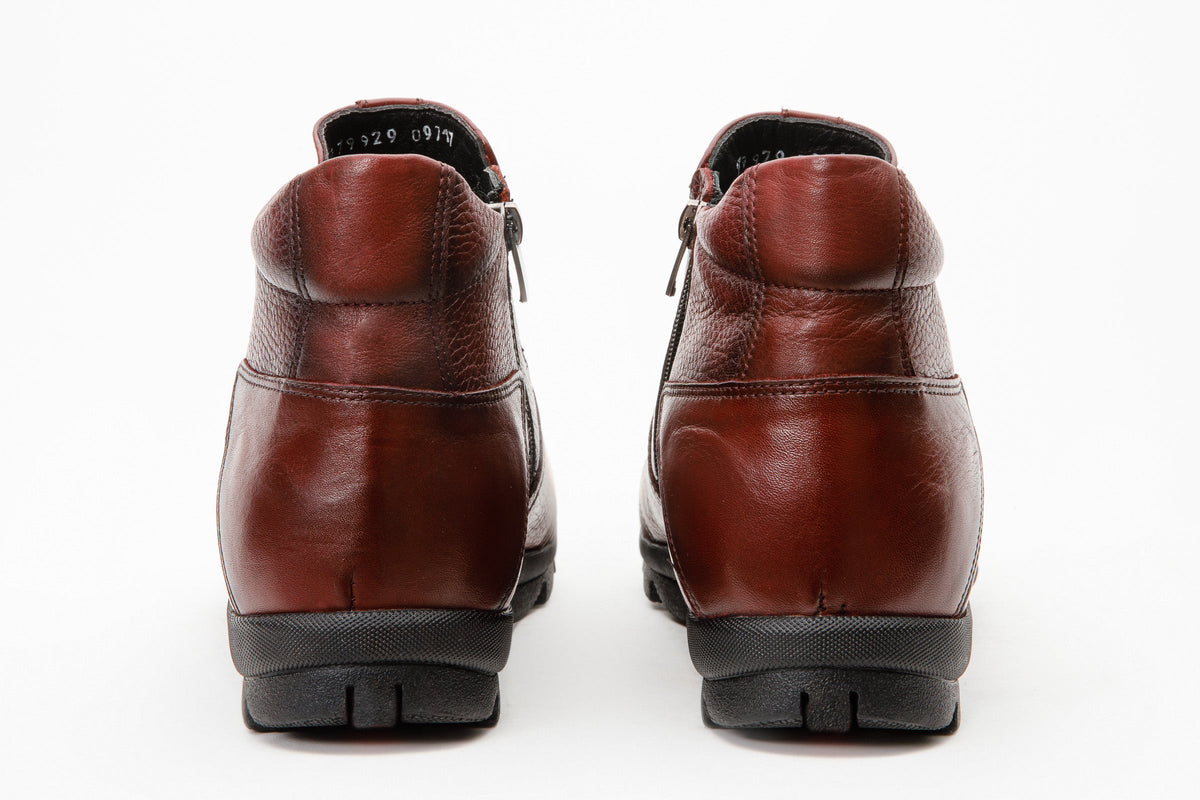 Vinci Leather The Montreal Burgundy Leather Casual Zip-Up Ankle Men Boot – product view 5