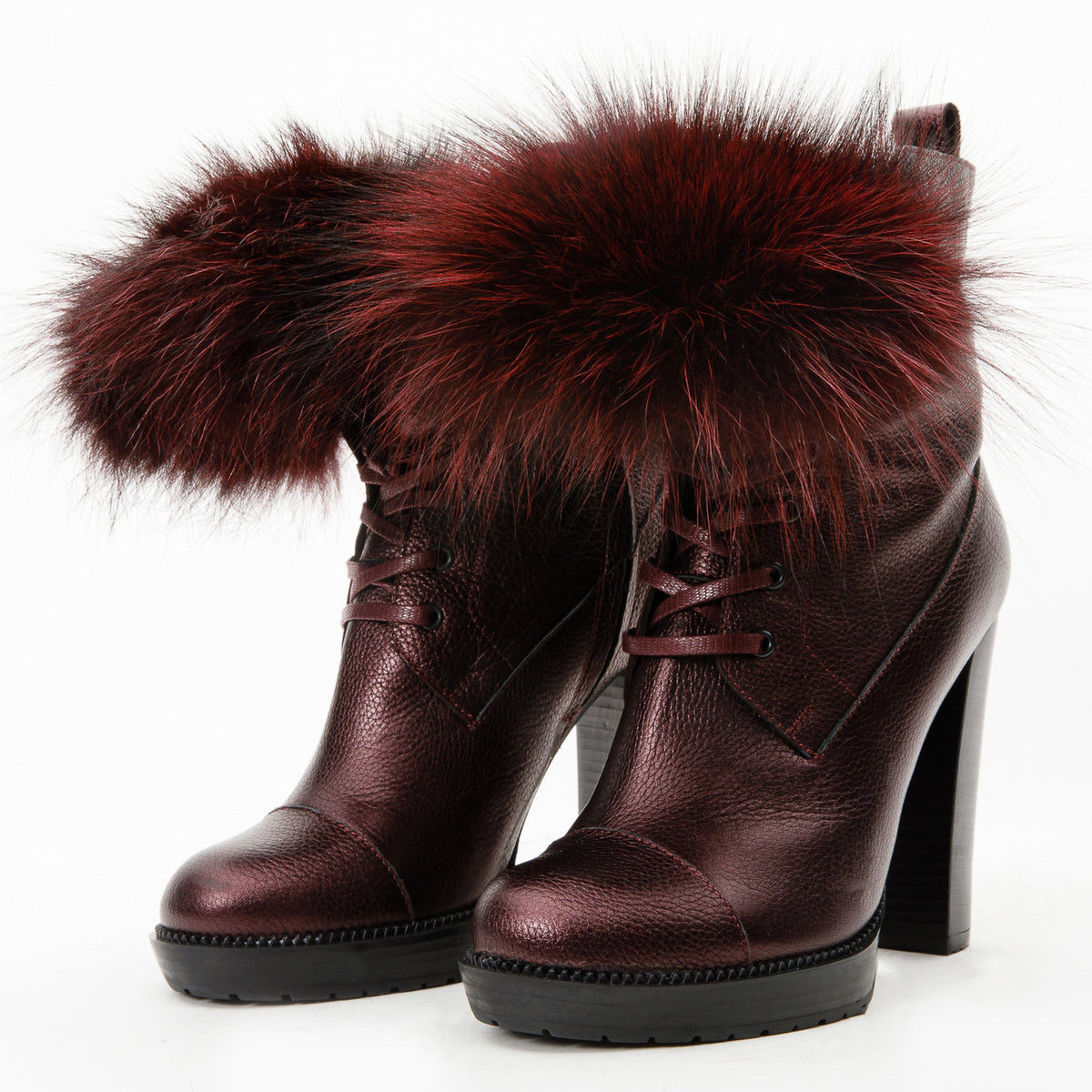 Vinci Leather The Melo Burgundy Leather Natural Mid Calf Platform Heel Women Boot – product view 3
