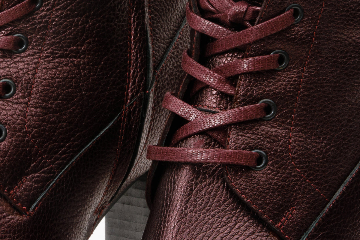 Vinci Leather The Melo Burgundy Leather Natural Mid Calf Platform Heel Women Boot – product view 6