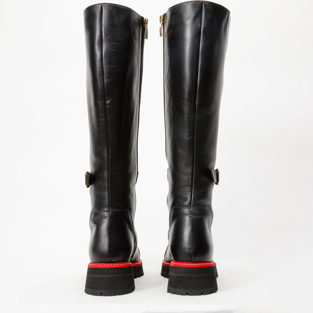 Vinci Leather The Istinye Black Leather Knee High Lace-Up Women Boot Limited Edition – product view 6