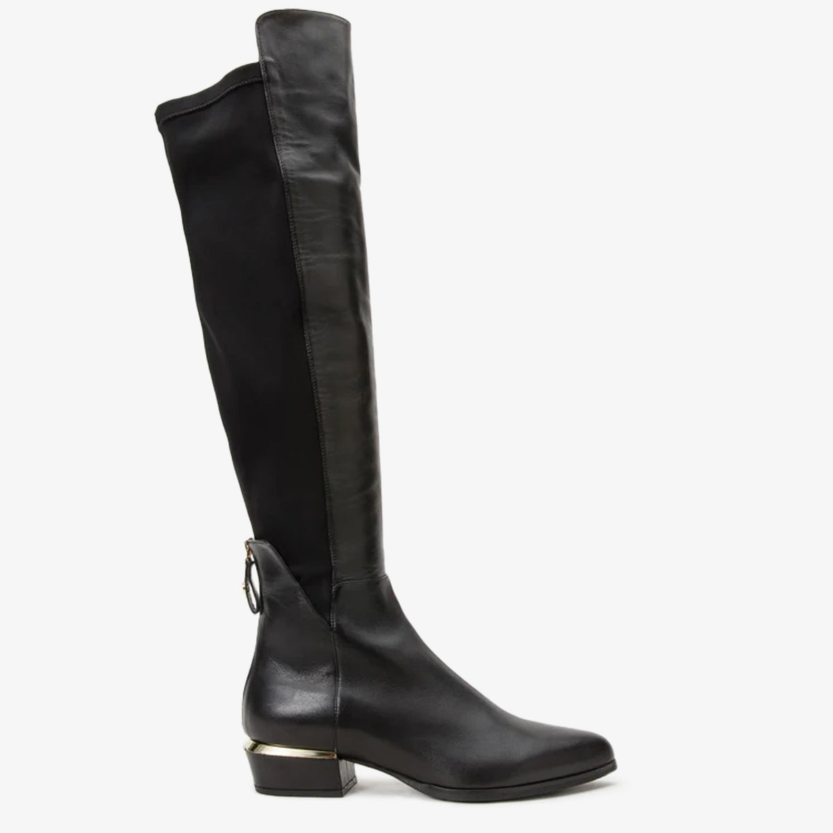 Vinci Leather The Fairoks Black Leather Pointy Toe Knee High Women Boot – product view 1