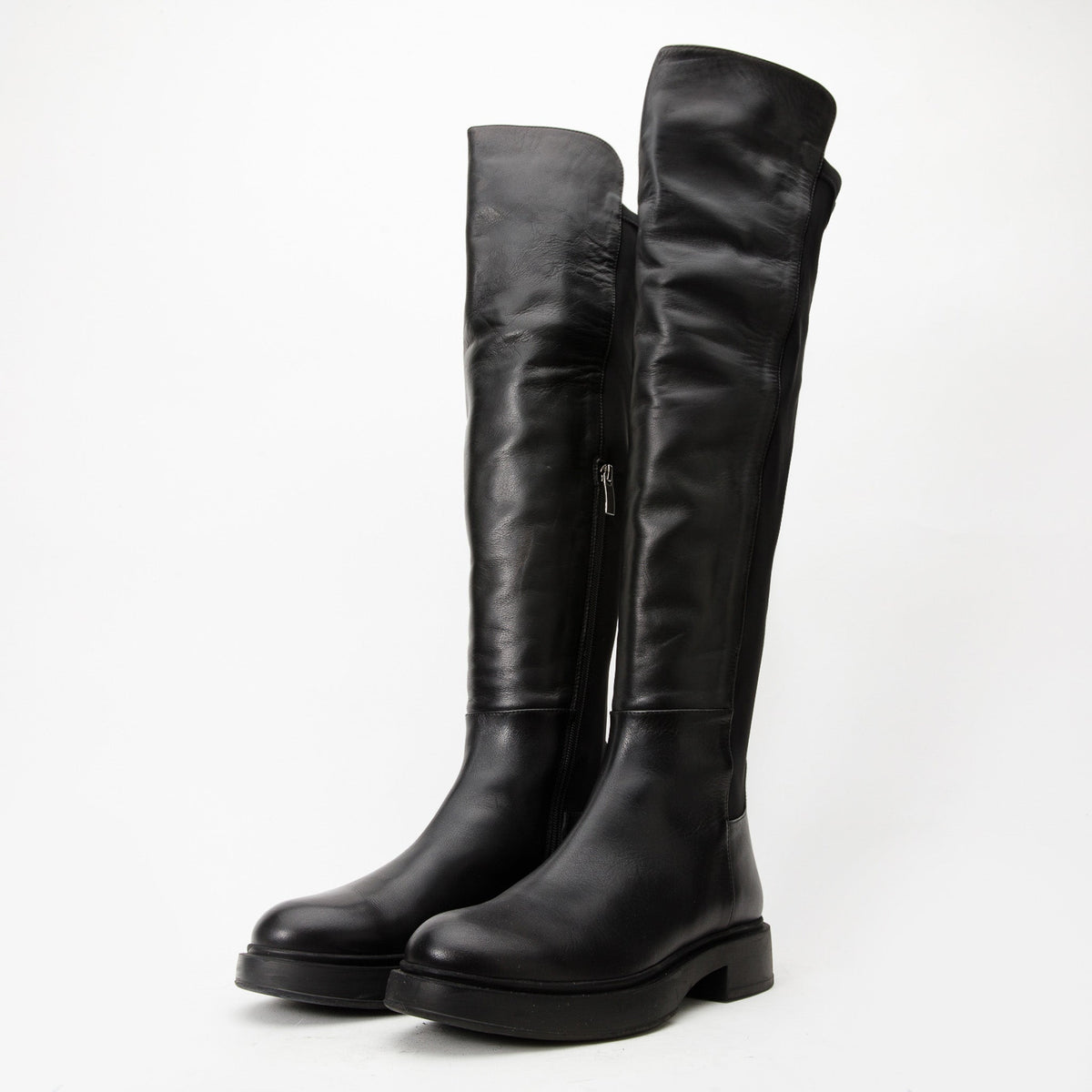 Vinci Leather The Harmony Belle Black Leather Knee High Women Boot – product view 3