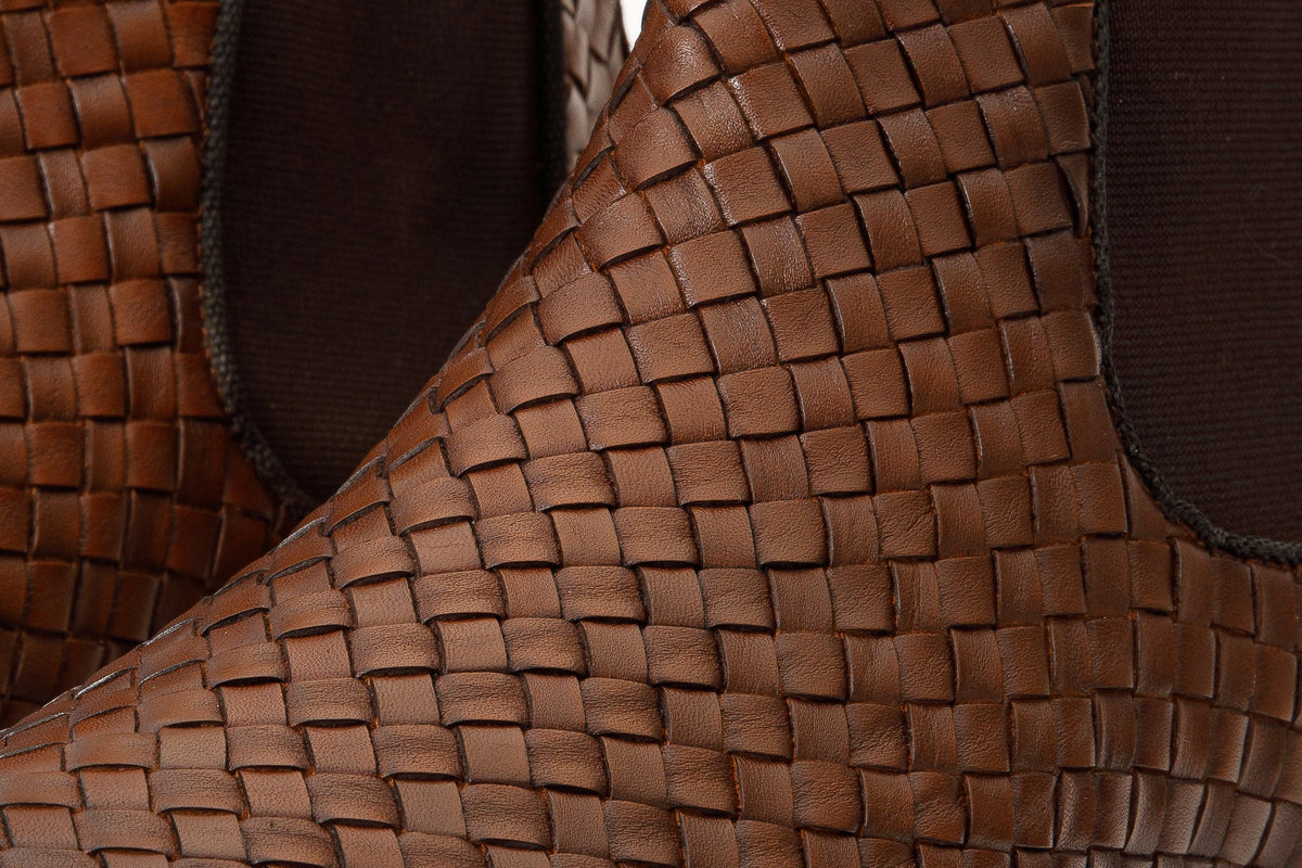 Vinci Leather The Luxpre Tan Leather Handwoven Casual Chelsea Men Boot Final Sale! – product view 4