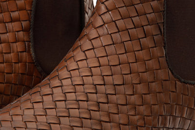 The Luxpre Tan Leather Handwoven Casual Chelsea Men Boot Final Sale!