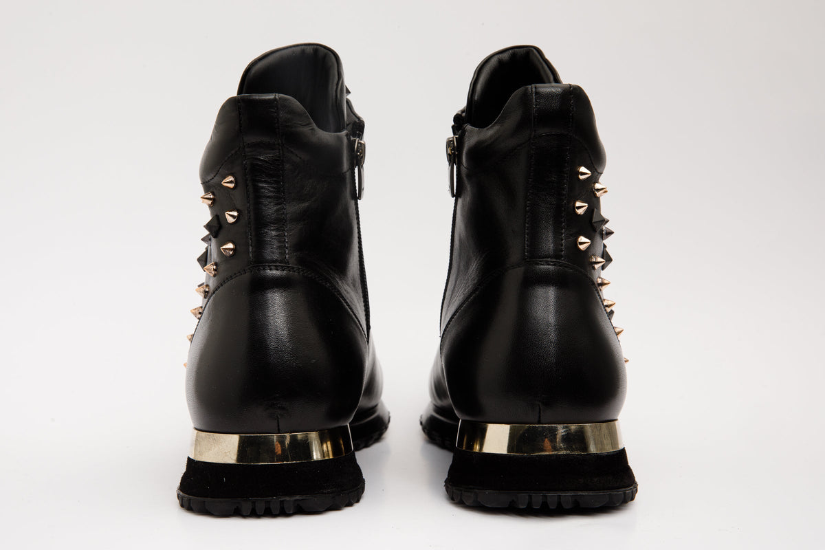 Vinci Leather The Infanta High-Top Black Spike Leather Women Sneaker Limited Edition – product view 4