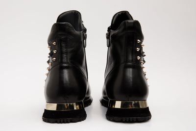 Vinci Leather The Infanta High-Top Black Spike Leather Women Sneaker Limited Edition – product view 4