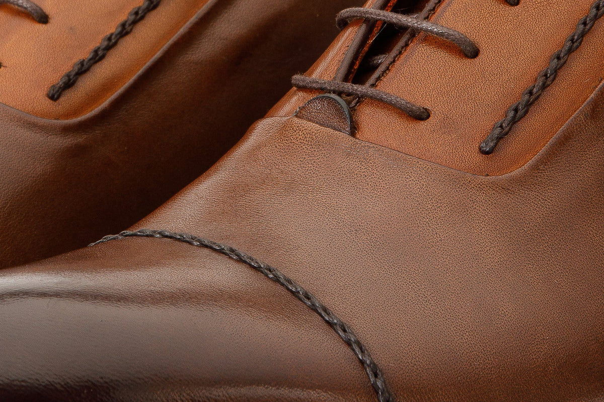 Vinci Leather The Rome Tan Leather Oxford Cap-Toe Men Boot – product view 5