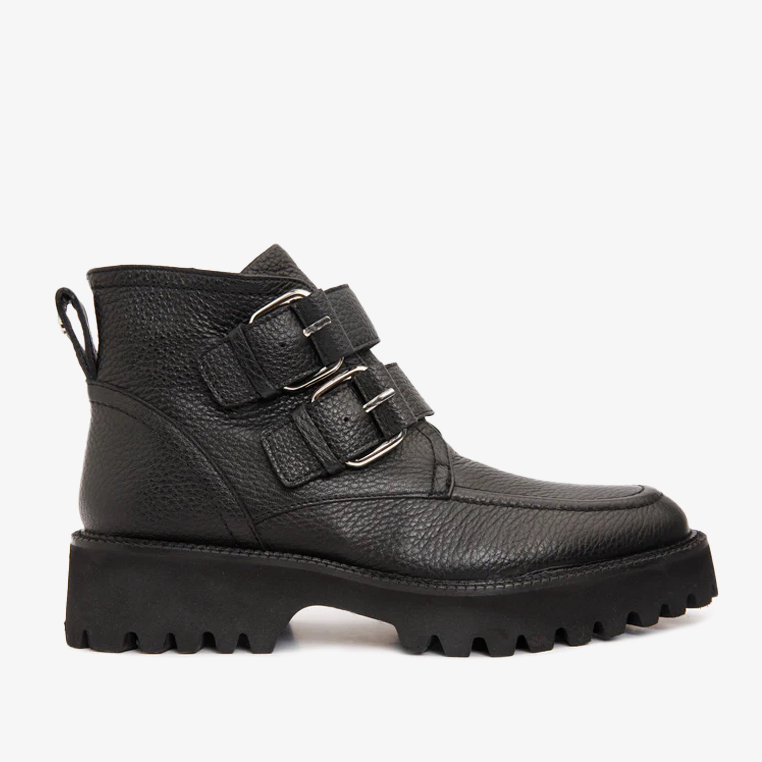 The Harry Black Leather Double Monk  Ankle Women  Boot Final Sale!