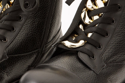 The Belgrad Black Leather Lace-Up Ankle Women Boot With a Side Zipper Final Sale!