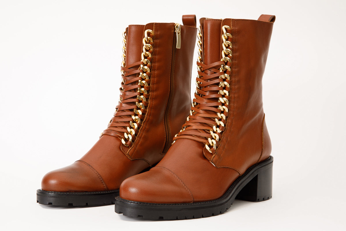 Vinci Leather The Tuna Tan Leather Mid Calf Women  Boot – product view 2
