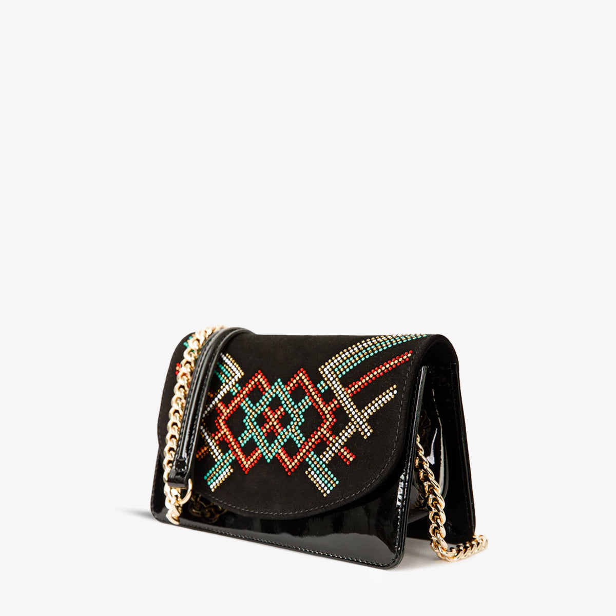 Vinci Leather The Palma Black Glitter Leather Handbag – product view 1