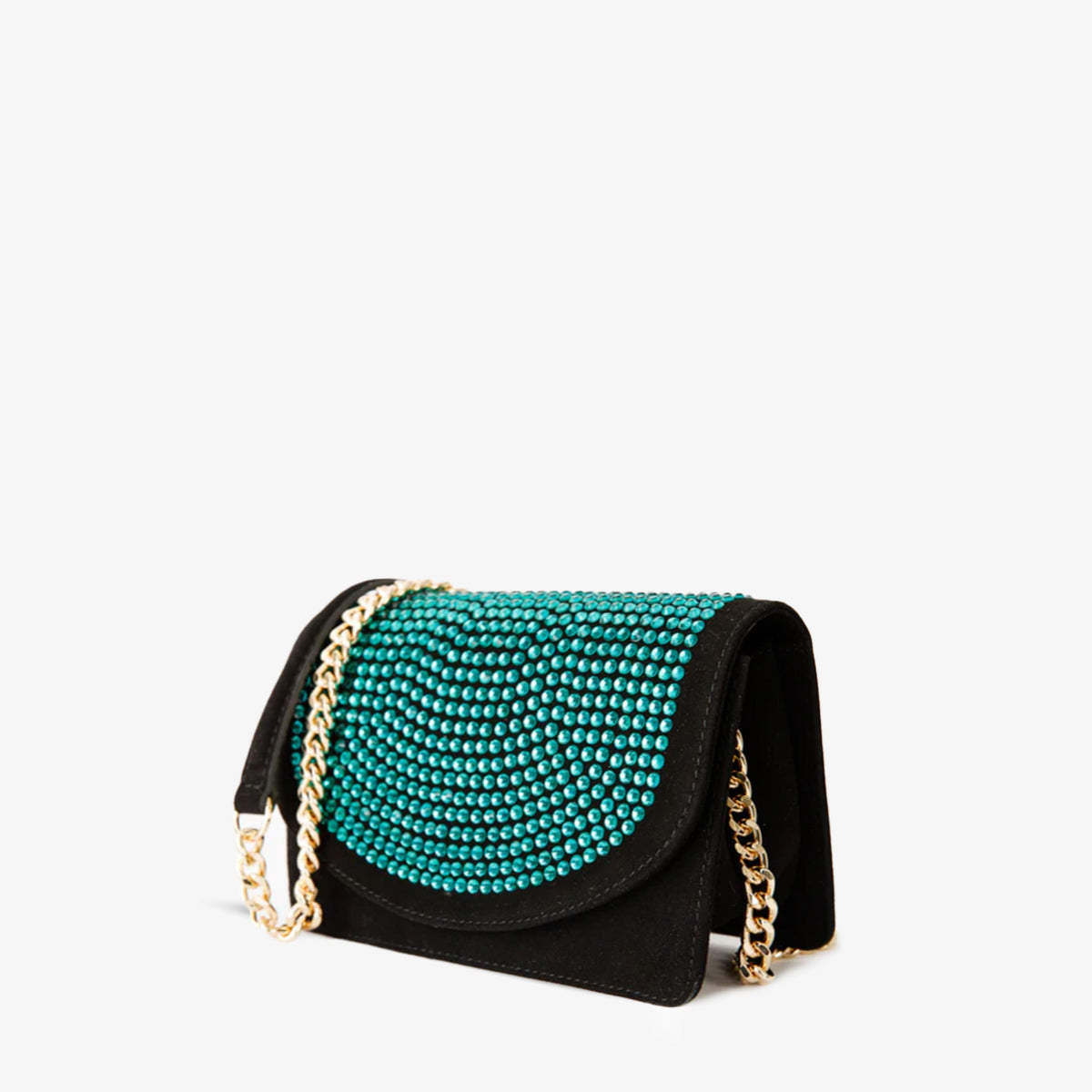 Vinci Leather The Ailano Black Leather Glitter Handbag – product view 1