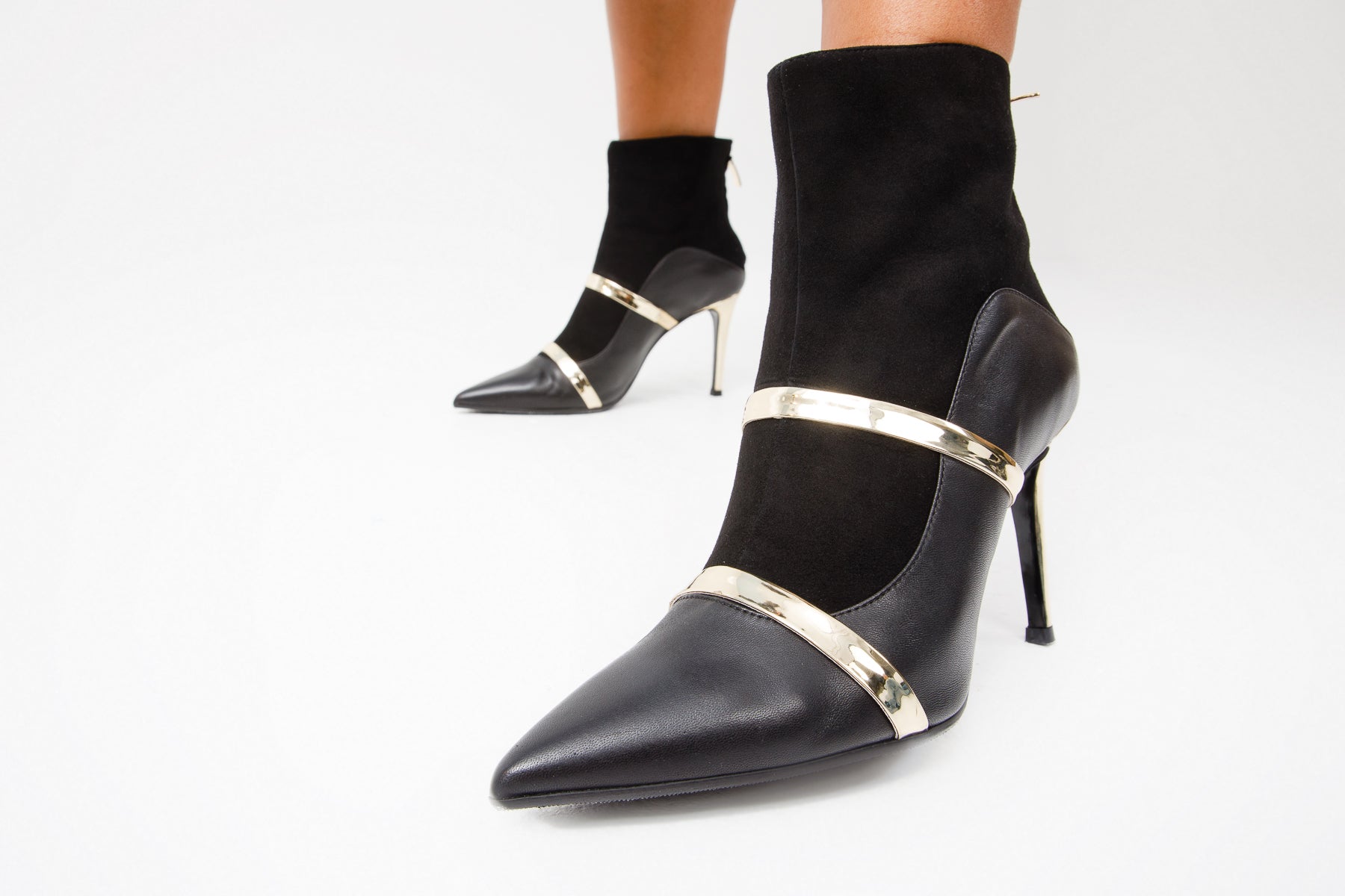 The Manila Black Leather Ankle Women Boot