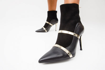 The Manila Black Leather Ankle Women Boot