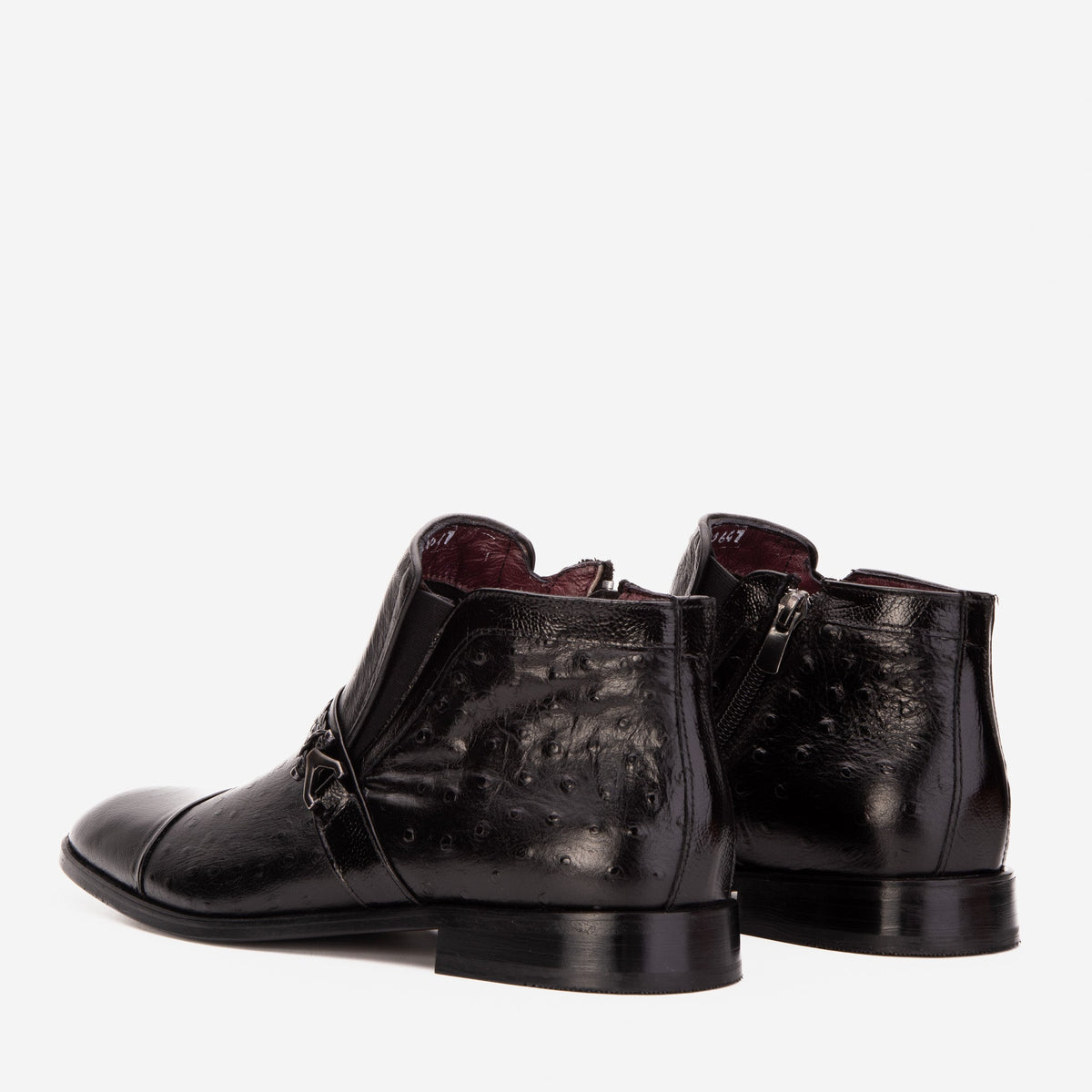 Vinci Leather The Dallas Black Leather Bit Ankle Zip-Up Dress Men Boot – product view 4