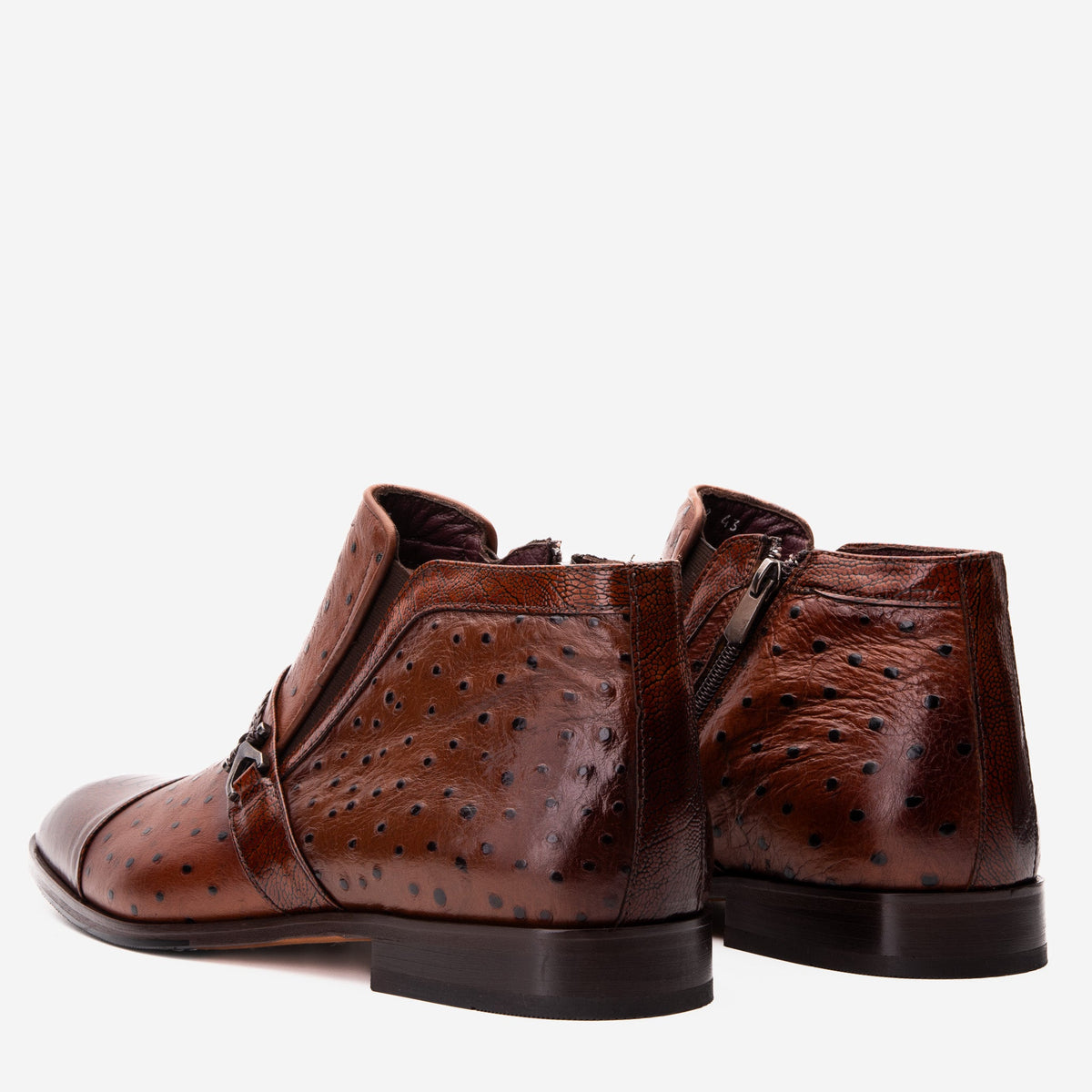 Vinci Leather The Dallas Tan Leather Bit Ankle Zip-Up Dress Men Boot – product view 10