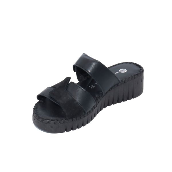 Eric Michael Darien Women’s Leather Wedge Sandal