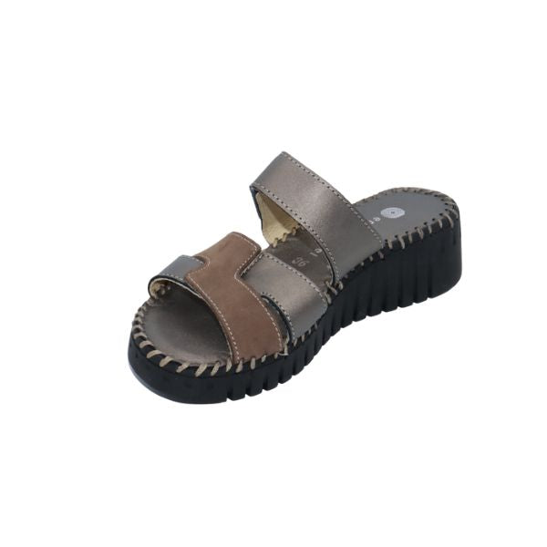 Eric Michael Darien Women’s Leather Wedge Sandal