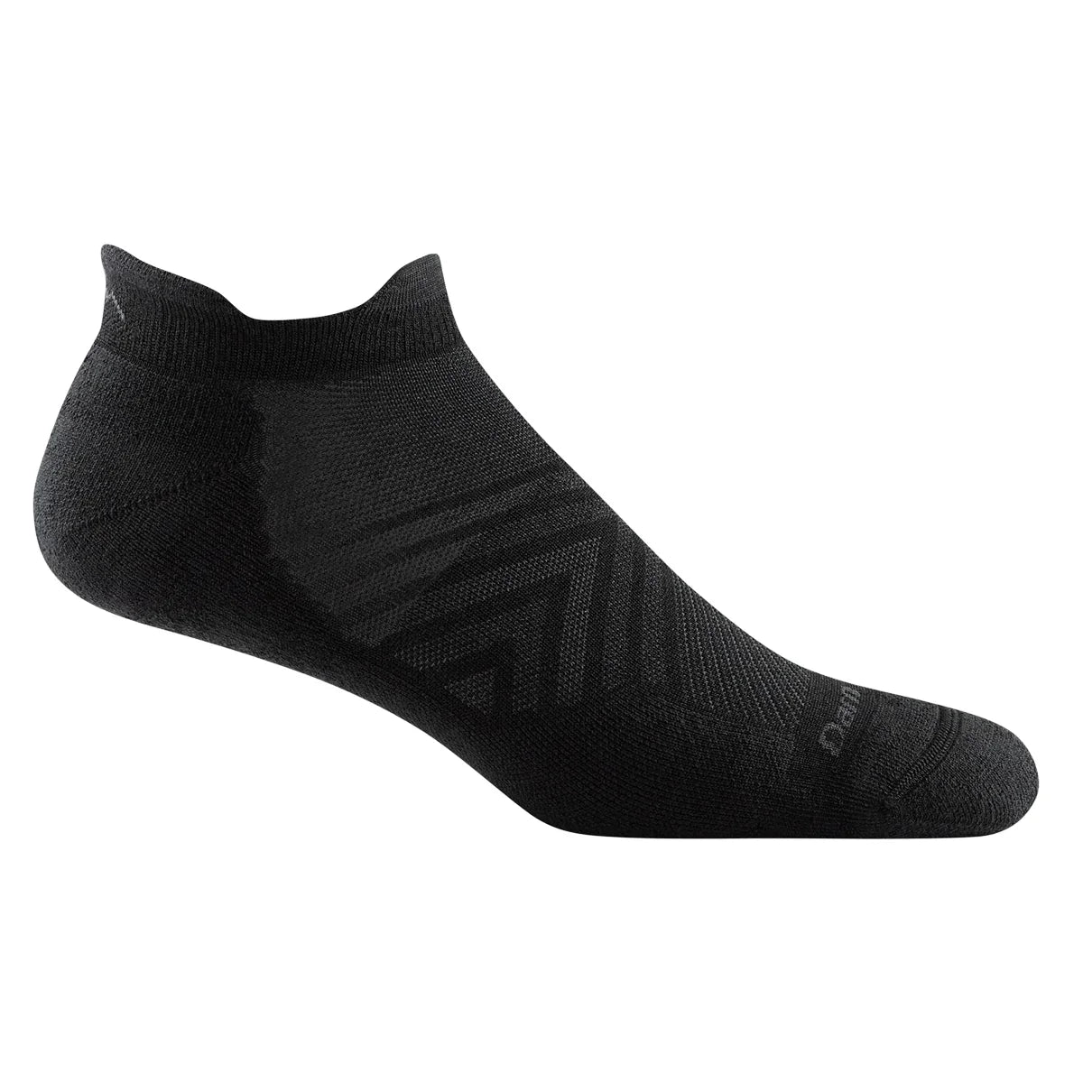 Darn Tough Run No Show Tab Ultra-Lightweight Cushion Running Mens Socks — Black
