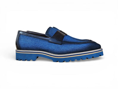 Denim Loafer in Lug Sole Carrucci Shoes Men's