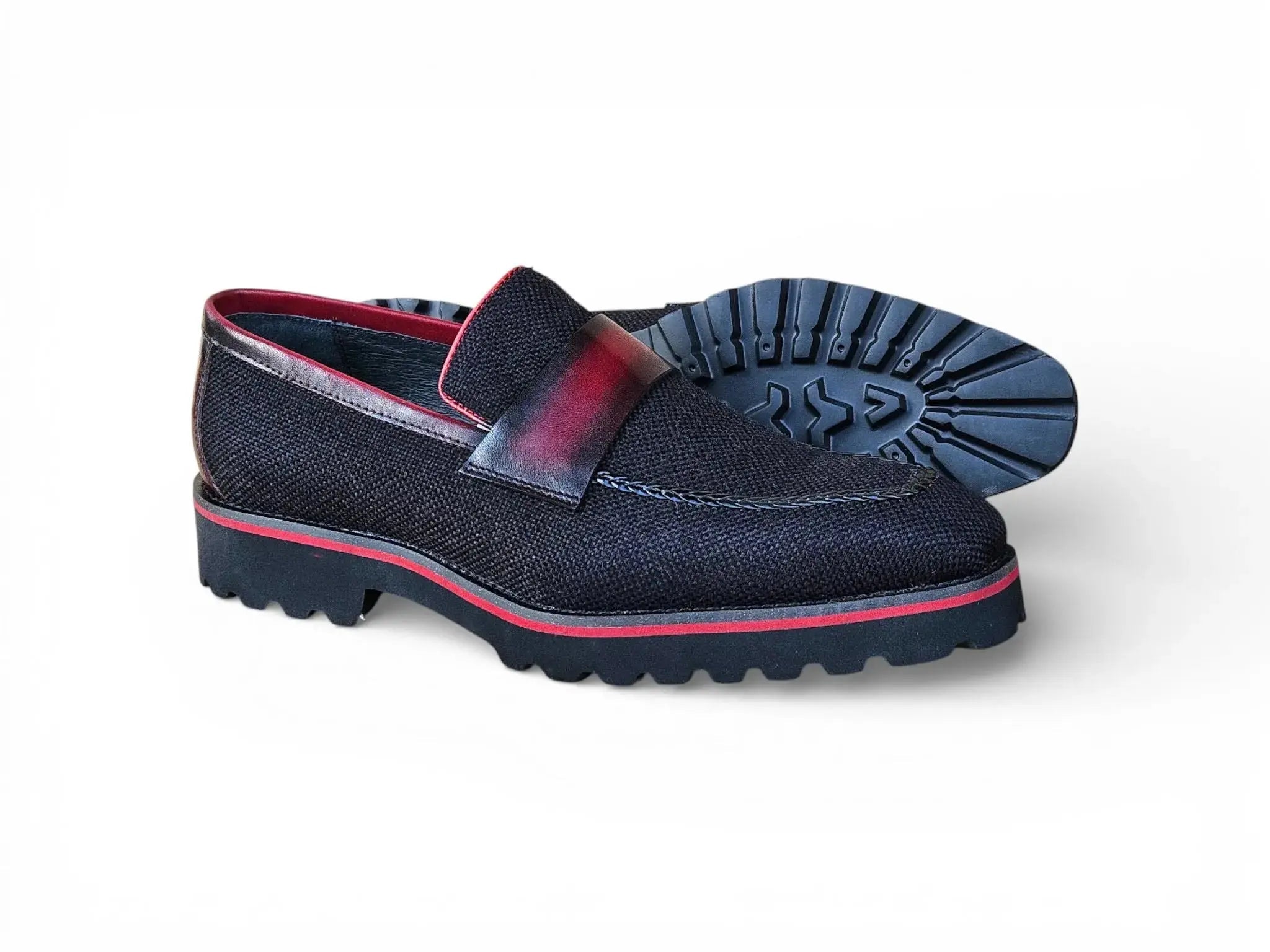 Denim Loafer in Lug Sole Carrucci Shoes Men's