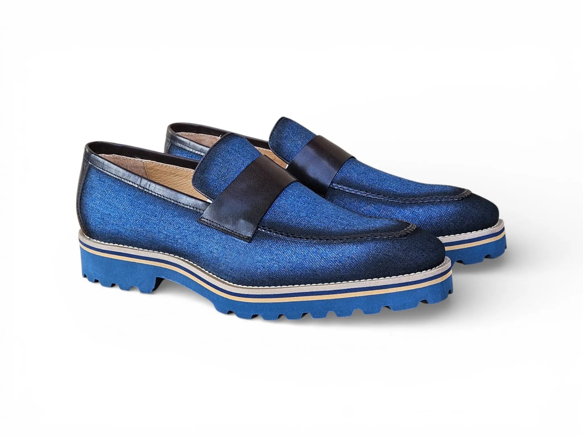 Denim Loafer in Lug Sole Carrucci Shoes Men's