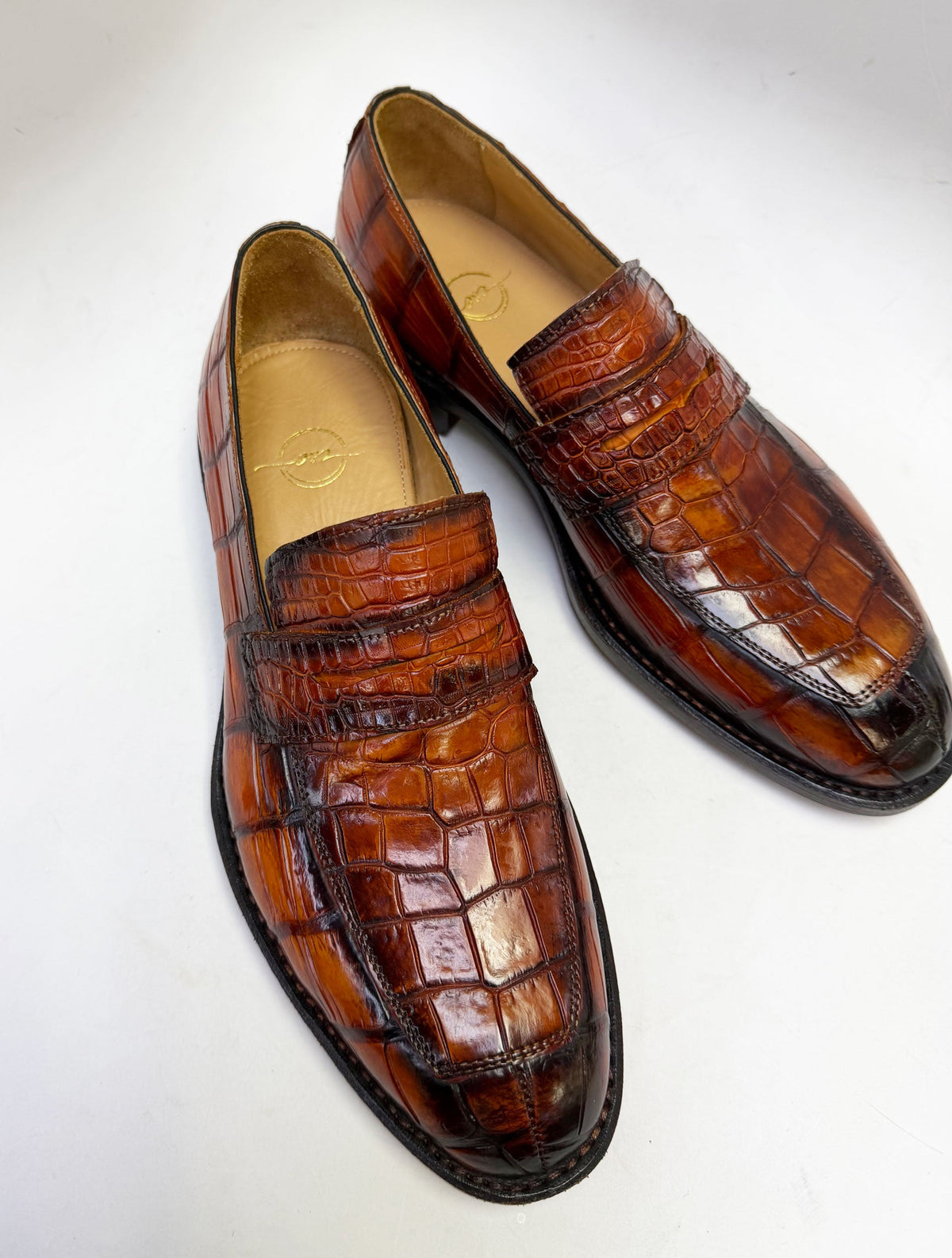 C&E Fashions  Maurice Detroit Custom Alligator Loafer - Whiskey – product view 3